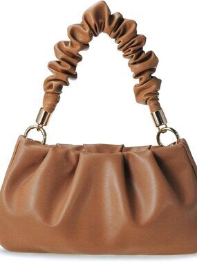 Cloud Pouch Bag Women Shoulder Handbag Soft Vegan Leather Vintage Hobo Chain Cro